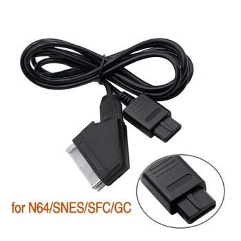 1,8 m, SCART, AV кабел за свързване, водещи кабел, подходящ за конзолата N64 SNES SFC GC, ретро геймпад, AV кабел, игрови аксесоари