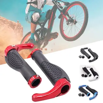 1 Чифт ръкохватка за каране на волана Ергономичен противоскользящий заключване на дръжката от алуминиева сплав гумени дръжки, Аксесоари за планински велосипеди