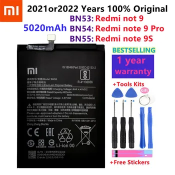 100% Оригинален 5020 ма BN53 BN54 BN55 Сменяеми батерии За Xiaomi Redmi Note 9 Pro 9S Bateria 