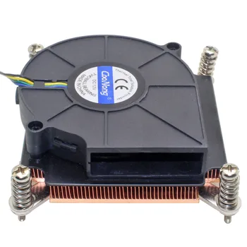 1U Сървър cpu Охладител Меден Радиатор на Вентилатора за Охлаждане за Intel Xeon LGA 1366 1356 Индустриална работна станция Компютър Активно Охлаждане