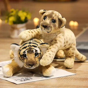 39-58 см Имитация на Лъв, тигър, леопард, плюшени играчки, домашен интериор, меки сладки реалистични животни, кукли, меки възглавници за деца, подаръци за момчета