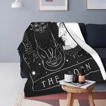 3D печатни хубаво одеяло с фигура на котка под формата на Таро и на полумесец, фланелевое магическо леко одеяло, спално бельо, покривки за легла на открито