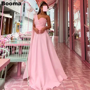 Booma/ розови рокли за бала в Саудитска Арабия на едното рамо с нос, дълги вечерни рокли за жени, вечерни рокли за бала