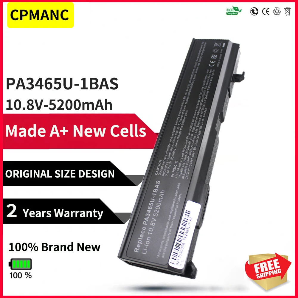 CPMANC PA3465U-1BAS PA3465U 10,8 V 5200 mAh Батерия за лаптоп Toshiba Satellite A100 A105 A110 A135 M105 M55 M70 Pro Серия A100