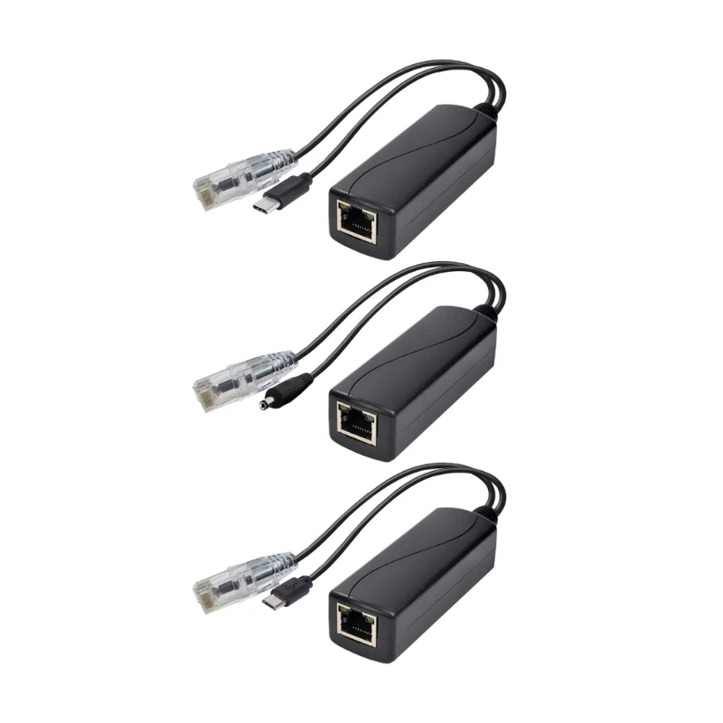 Gigabit сплитер PoE 5V 2.4 A TYPE-C /DC5521/конектор за захранване и Micro USB Екраниран