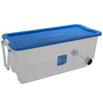 HART Пластмасов контейнер за съхранение на колела с обем 200 литра, W. Прибиращ се дръжка, прозрачен