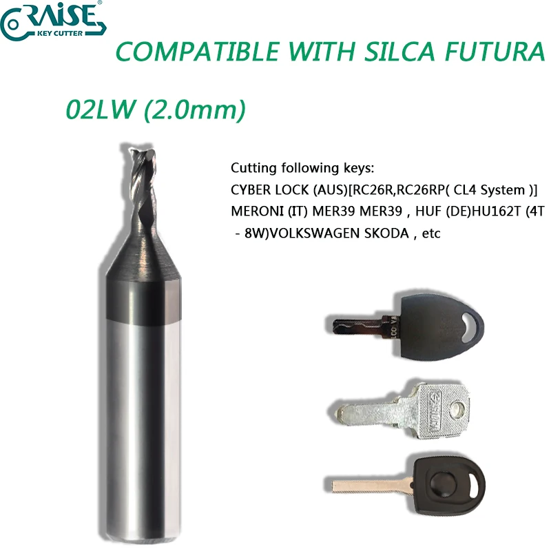 ILCO FUTURA 02L 02LW 2,0 мм SILCA Key Кътър Вторичен Пазар, за Лазерни Ключове CYBER LOCK RC26RP HU162T Дубликати на Ключове Инструменти за Ключари