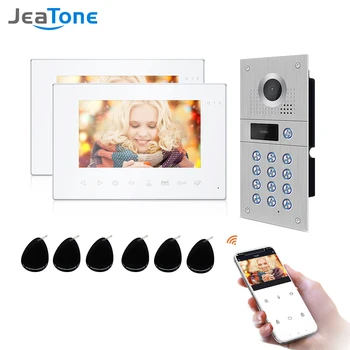 Jeatone 7-Инчов 1080 P Безжичен видео телефон за Sasha Умен Дом Видео звънчева Система за Отключване с Парола