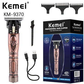 Kemei km-9370 Машина За Подстригване на коса в отдалечава линията на косата Машинка за подстригване Heavy Hitter USB Безжична Машинка За Подстригване на Коса