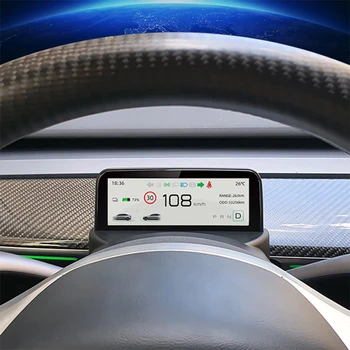 LCD цифров виртуален инструмент панел на арматурното табло в кабината за Tesla, модел Y 3 2017-2023 Подкрепа на лентата Екран на Централната скоростомер
