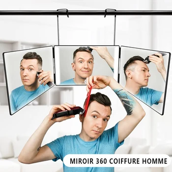 led 3-полосное огледало за самостоятелно подстригване 3-полосное огледало miroir 360 за прически homme