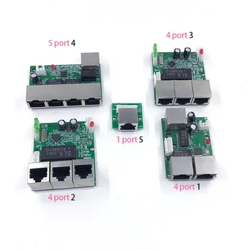 Mini PCBA 4/5 портове на Мрежата мини-комутатор ethernet модул, 10/100 Mbit/s 5 12 15 18 24 В