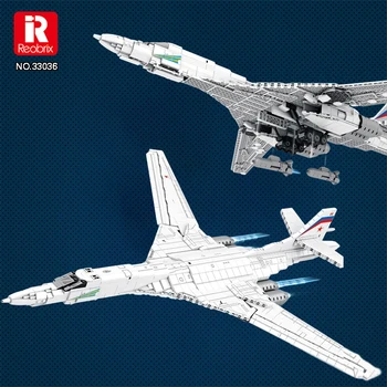 MOC Reobrix 33036 BG Модел на Стратегически Бомбардировач Ту-160, Градивен елемент, Бял Лебед, Детски Сглобяеми Играчки За Момчета, Подаръци За Рожден Ден