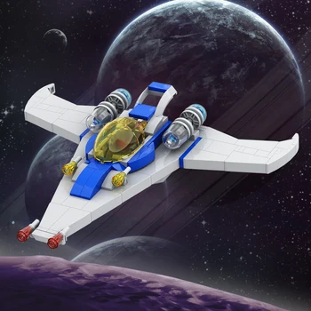 MOC Модерен Класически Космически Кораб Строителни Блокове Карикатура Fighter, Космически Боен Самолет Тухли Модел Играчки За Деца, Подарък За Рожден Ден
