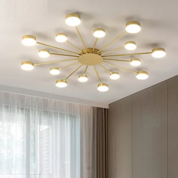 Nordic light луксозна творческа личност, хол, постмодернистские минималистичные лампи, тавана лампа за дома спални, led gold LX111604