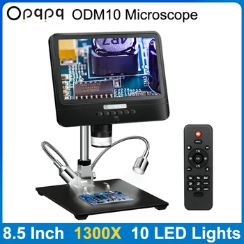 Opqpq DM10 8,5 инча Дигитален Микроскоп 50X-1300X Увеличаване на 1080 P FHD Запояване Микроскоп 12MP 2000 mah за Ремонт на печатни платки Деца