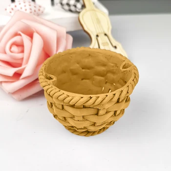 QT0325 PRZY 3D форма за бамбукови кошници, цветя кошница, форми за сапун, силиконови форми за свещи за сватба, рожден ден, форми от глина, смола