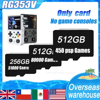 RG353V RG353VS Електронна карта с памет sd TF Карта Вградени играта 450 PSP РЕТРО игри 512G 256G 128G 64G Преносима игра