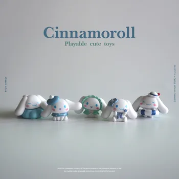 Sanrio кукла Cinnamoroll Kawai, фигурки аниме, украса за торта за рожден ден, десктоп украса, мультяшная модел, играчки, детски подаръци за рожден ден