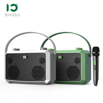 SHIDU 50 W, Hi-Fi Портативен Bluetooth Високоговорител с Безжичен UHF Микрофон за Домашно KTV на Живо и Караоке на Открито M5
