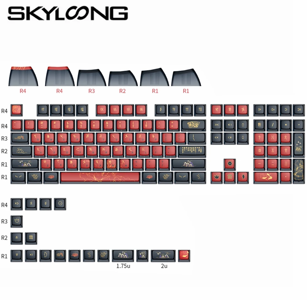 Skyloong JIUWEI PBT Pudding Keycaps 126 Комбинации Keycap GK7 Висококачествени Капачки За клавиши 61 75 980 Механична Клавиатура Mx Превключвател С RGB Подсветка