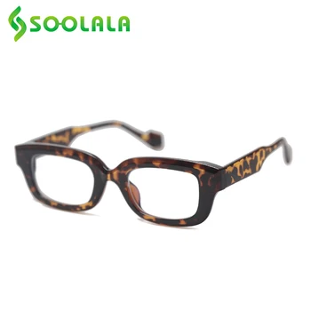 SOOLALA 2023 Нови Правоъгълни Дамски Очила За Четене С Блокиране на Синя Светлина, Дамски Очила За Четене с Далекогледство, Увеличаване на Очила за Далекогледство