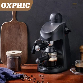 Tea OXPHIC за приготвяне на еспресо в 4 чаши, кафемашина за приготвяне на еспресо, капучино с пенообразователем за мляко, кафе, кафемашина за еспресо с пароваркой