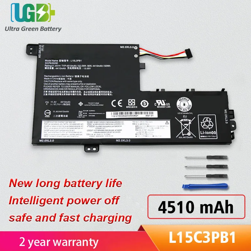 UGB Нова батерия L15C3PB1 за Lenovo IdeaPad 330S-14IKB 330S-14AST 330S-15ARR 330S-15AST 330S-15IKB Серия L15M3PB0