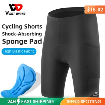 WEST BIKING Мъжки байк шорти Летни 3D амортизационен губчатые чорапогащи за конна езда, колоездене, престилки, чорапи, меки велосипедни шорти за автомобилния състезания