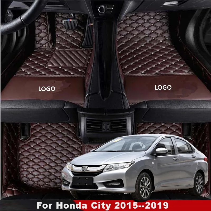 Автомобилни стелки за Honda City 2015 2016 2017 2018 2019, аксесоари за интериор, автомобилен стайлинг, митнически мат, подложки за краката