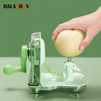 Белачка за ябълки, ръчно въртяща богат на функции белачка за плодове с рязане на ябълки, кухненски приспособления, инструменти, машина за почистване на ябълки
