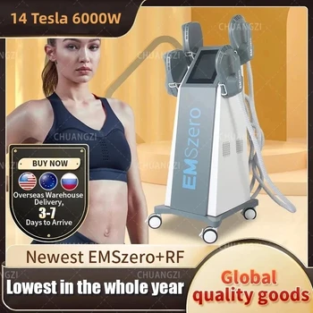 Бестселър EMS 2023 6000 W EMSzero 14 Tesla за изграждане на мускулите на тялото с 4 радиочастотными дръжки и допълнителна подложка за стимулация на таза