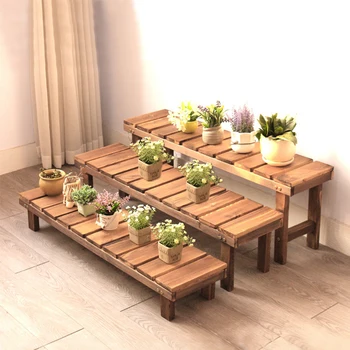 Висококачествена Прозорец Полк За Растенията Цвете Дървени Градински Стълб Полк За Растенията Вътрешен Фон Красиви Мебелни Комплекти Meuble Plante