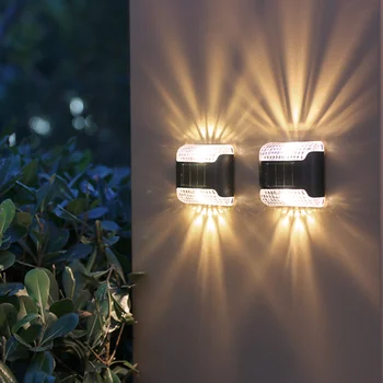 Външно слънчево осветление сензор за осветление лампа водоустойчива IP65, с монтиран на стената лампа, градинска ограда декорация на дома, слънчево led външно осветление