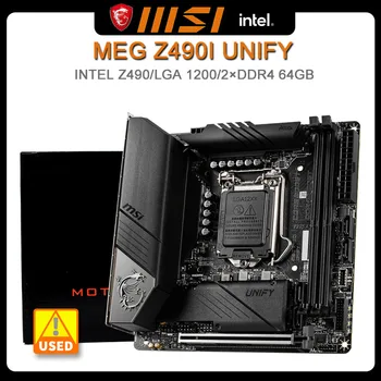 Дънна платка LGA 1200 Intel Z490 MSI MEG Z490i дънна Платка UNIFY DDR4 M. 2 USB 3.2 HDMI Mini-ITX За процесори Core i3, i3-10105