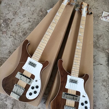 Електрическа бас-китара с 4 струни от орехово дърво, която минава през тялото, със специална бабкой, кленов лешояд, адаптивни
