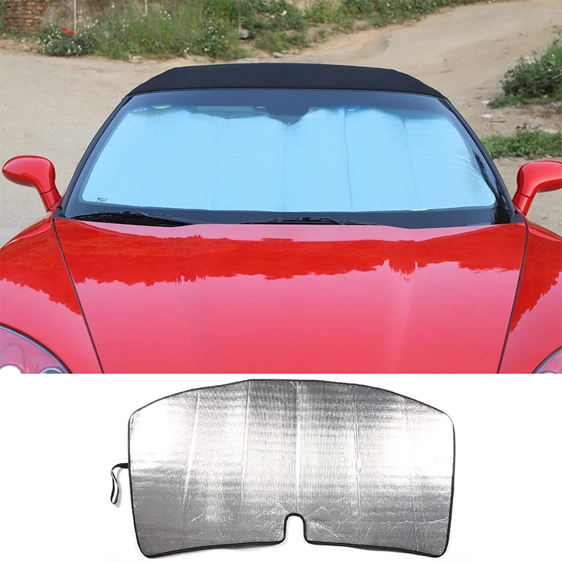 За 2005-2013 на Chevrolet Corvette C6 Алуминиево фолио в сребърен цвят предното стъкло на колата с защита от uv козирка автомобилни аксесоари