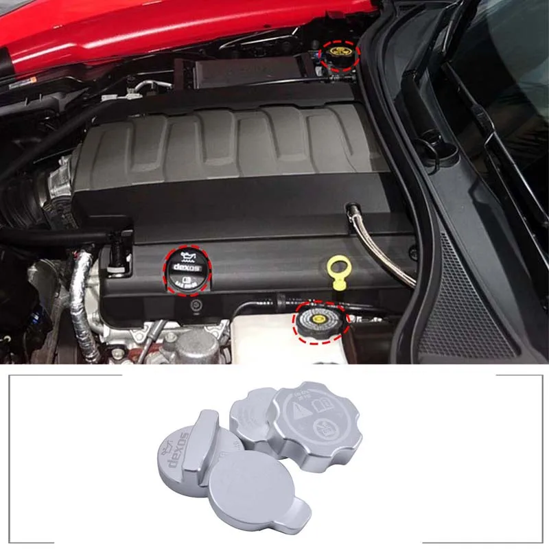 За Chevrolet Corvette C7 2014-2019 авто маслен декор на двигателното отделение, стикер на капака, автомобилни аксесоари, от алуминиева сплав, 4 бр.