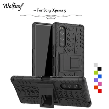 За Sony Xperia 5 калъф устойчив на удари брониран гума силиконов твърд калъф за PC калъф за мобилен телефон за Sony Xperia 5 Защитен калъф за Xperia 5