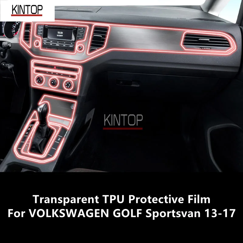 За VOLKSWAGEN GOLF Sportsvan 13-17, централна конзола вътрешността на колата, прозрачен защитен филм от TPU, филм за ремонт на драскотини