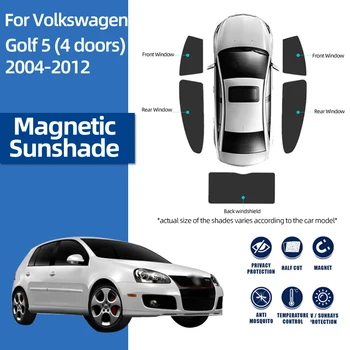 За Volkswagen VW Golf 5 MK5 2001-2009 магнитен авто сенника на предното стъкло, предното и задното странично прозорец на сенника козирка завеса