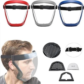Защитна маска за цялото лице, прозрачна работна защитна маска, за многократна употреба защитни маски от пръски, очила за колоездене на открито, прахоустойчив протектор