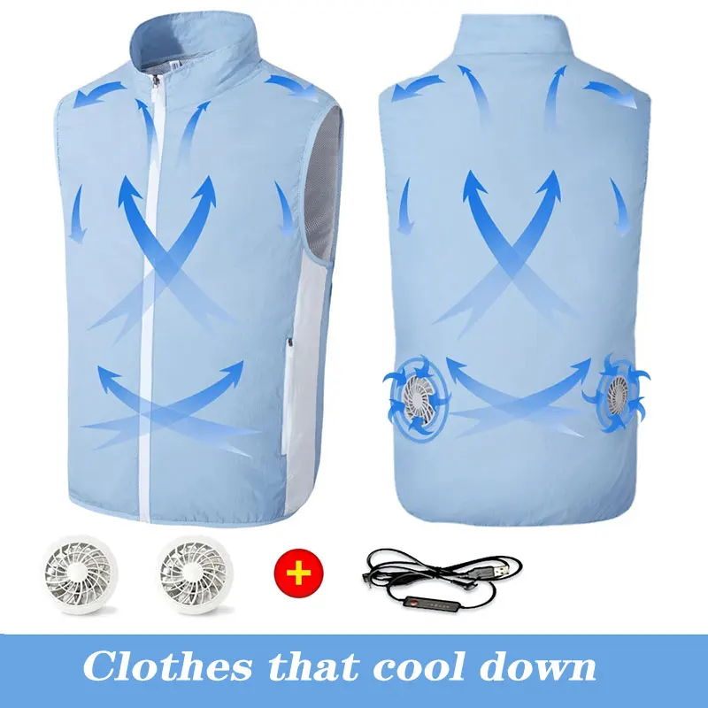 Исправленное оферта: Интелигентно охлаждане: жилетка без ръкави, с климатик и вентилатор за мъжки летни якета, инструмент за кондициониране на въздуха