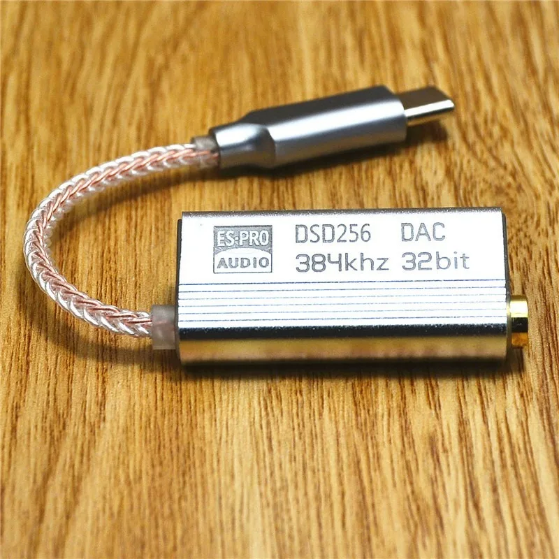 Кабел за усилвател за слушалки Type-C до 3,5 мм, КПР, 32-битов аудио адаптер USB за ipad, КОМПЮТЪР с Android, кабел-адаптер за Hi-Fi DSD256