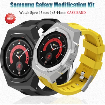 Комплект модификация за носене каишка за Samsung Galaxy Watch 5Pro 45 мм гумена лента bezel от сплав Galaxy Watch 5 4 44 мм аксесоари за ремонт