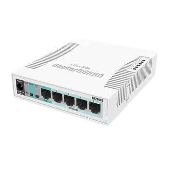 Комутатор MikroTik CSS106-5G-1S 5x Gigabit Ethernet Smart SOHO Switch, SFP-жак, пластмасов корпус, SwOS