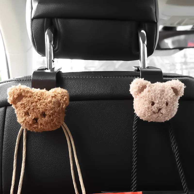 Кука за облегалката автомобилни седалки с анимационни мечка Многофункционален практичен малък куката за чанти, чанти за храни, скоба за кола украса