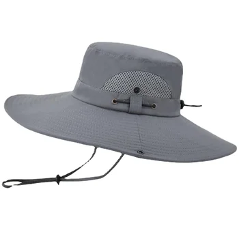 Летни широкополые шапки-кофа Модни градинска солнцезащитная шапка за катерене с завязками, панама за риболов, колоездене, козирки, дишаща мрежа