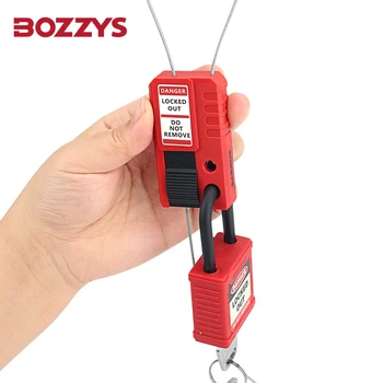 Материал BOZZYS Найлон PA Регулируеми Подвижни Мини-заключване на кабел с кабел от неръждаема стомана 1,5 мм за незабавно блокиране-Tagout