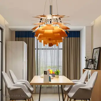 Модерните висящи лампи във формата на тръба под формата на бор, нов led окачен лампа за дневна, кухня, лофта, промишлени домашен интериор, лампа